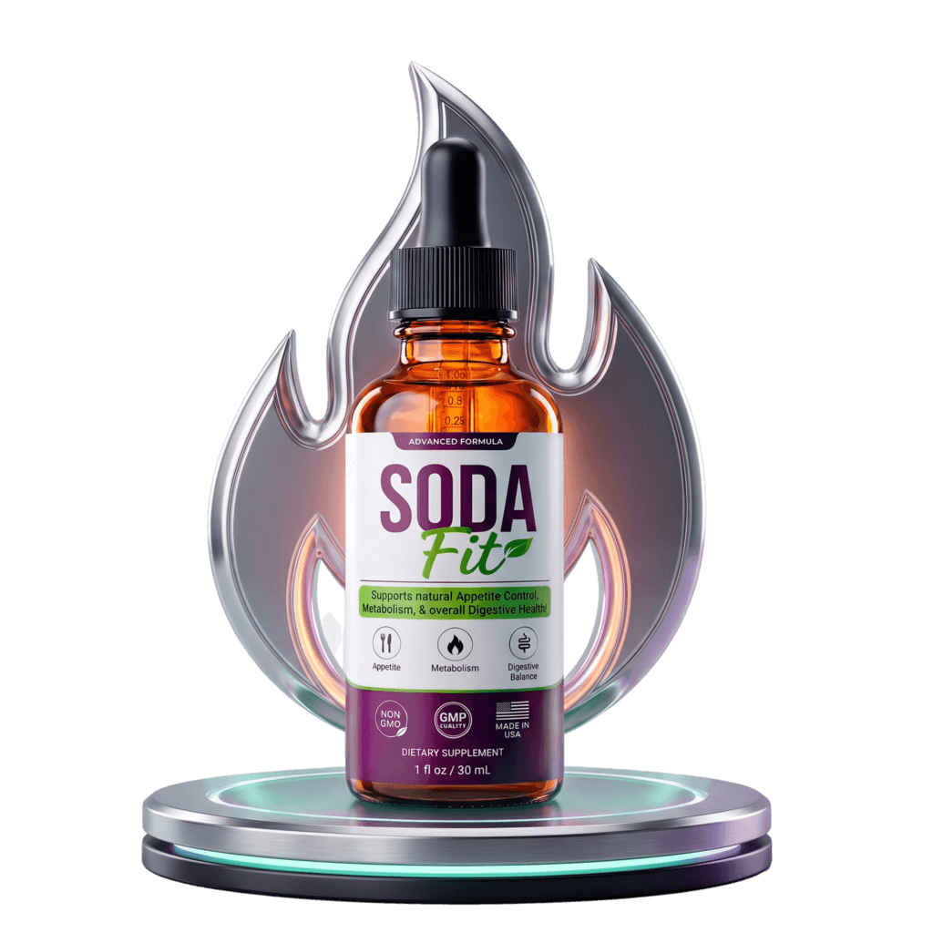 Single SodaFit liquid supplement bottle with dropper cap showing the product label clearly
